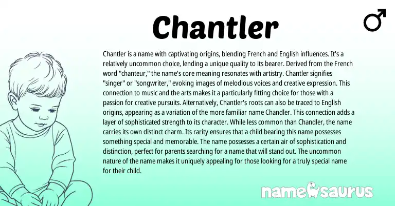 Infographic about Chantler name meaning, Chantler is a name from French, English origin(s).