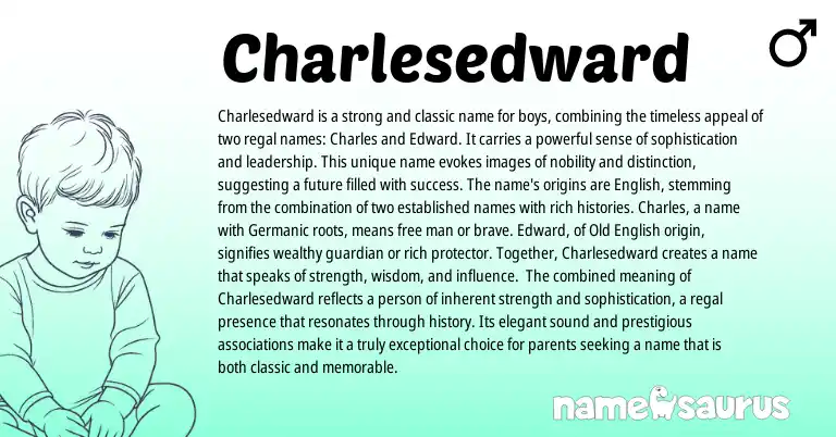 Infographic about Charlesedward name meaning, Charlesedward is a name from English origin(s).