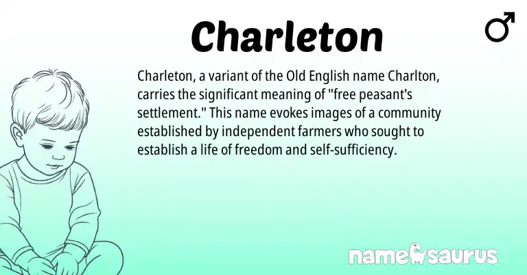 Infographic about Charleton name meaning, Charleton is a name from Old English origin(s).