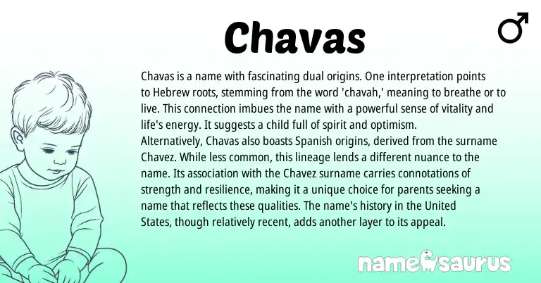 Infographic about Chavas name meaning, Chavas is a name from Hebrew origin(s).