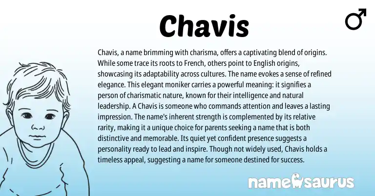 Infographic about Chavis name meaning, Chavis is a name from French, American origin(s).
