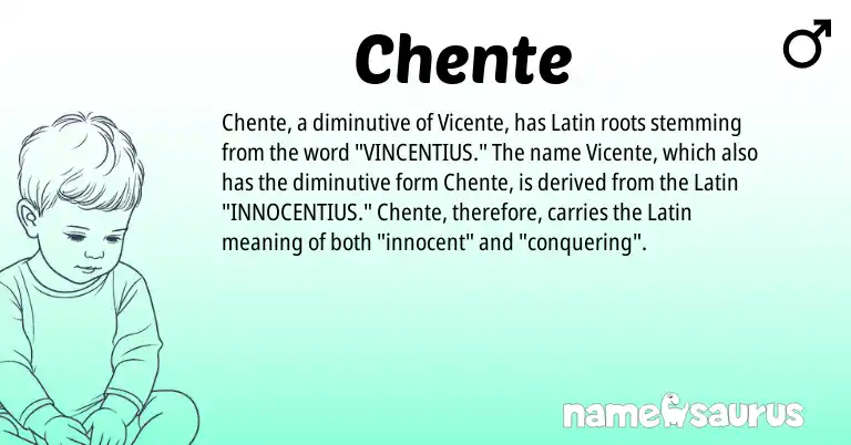 Infographic about Chente name meaning, Chente is a name from Latin origin(s).