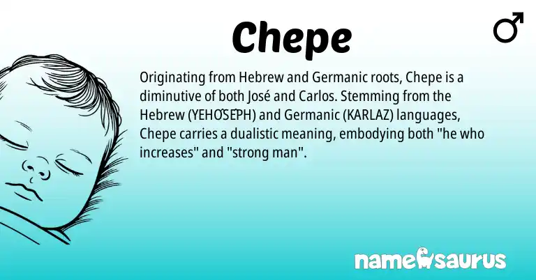 Infographic about Chepe name meaning, Chepe is a name from Germanic, Hebrew origin(s).