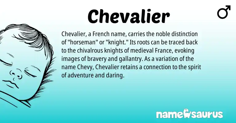 Infographic about Chevalier name meaning, Chevalier is a name from French origin(s).