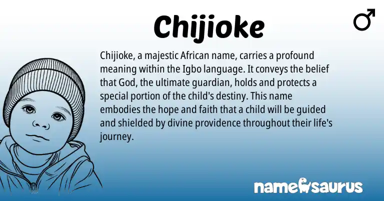 Infographic about Chijioke name meaning, Chijioke is a name from African, Igbo origin(s).