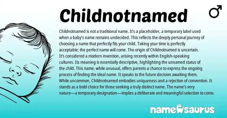 Infographic about Childnotnamed name meaning, Childnotnamed is a name from Other origin(s).