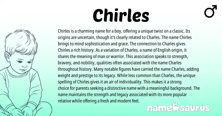 Infographic about Chirles name meaning, Chirles is a name from English origin(s).
