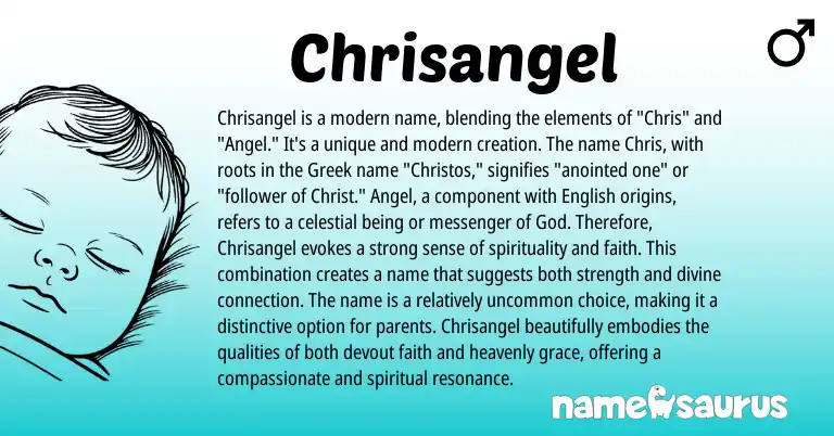 Infographic about Chrisangel name meaning, Chrisangel is a name from Greek origin(s).