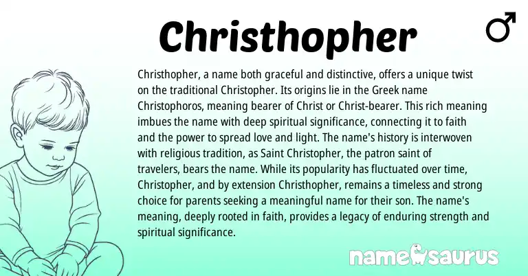 Infographic about Christhopher name meaning, Christhopher is a name from Other origin(s).