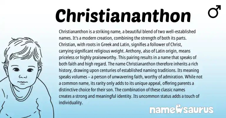 Infographic about Christiananthon name meaning, Christiananthon is a name from Latin origin(s).