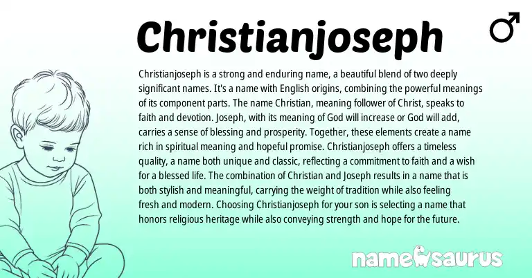 Infographic about Christianjoseph name meaning, Christianjoseph is a name from English origin(s).