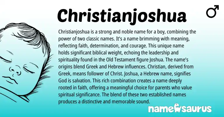 Infographic about Christianjoshua name meaning, Christianjoshua is a name from English, Biblical origin(s).