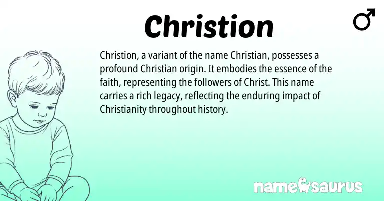 Infographic about Christion name meaning, Christion is a name from Christianity origin(s).