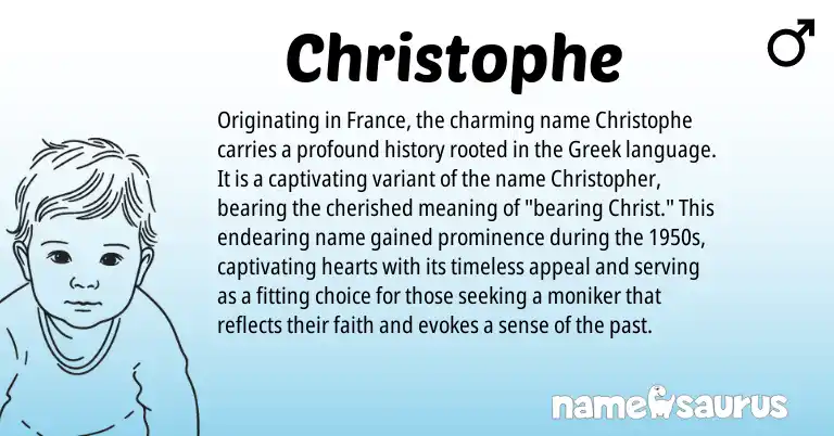 Infographic about Christophe name meaning, Christophe is a name from Greek origin(s).