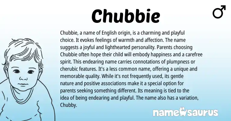 Infographic about Chubbie name meaning, Chubbie is a name from English origin(s).