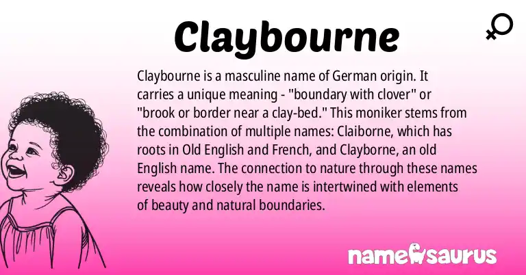 Infographic about Claybourne name meaning, Claybourne is a name from German origin(s).