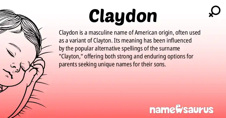 Infographic about Claydon name meaning, Claydon is a name from American origin(s).