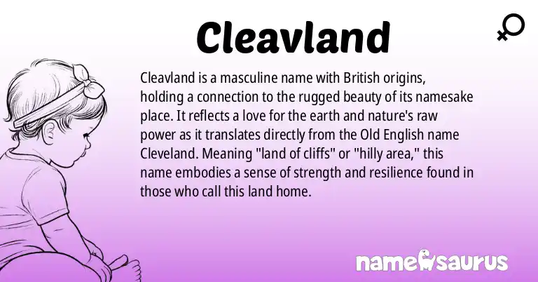 Infographic about Cleavland name meaning, Cleavland is a name from British origin(s).