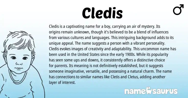 Infographic about Cledis name meaning, Cledis is a name from Other origin(s).