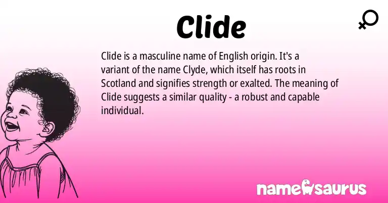 Infographic about Clide name meaning, Clide is a name from English origin(s).