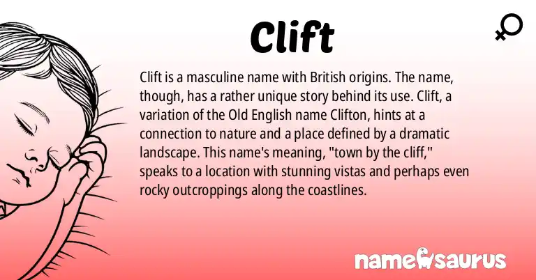 Infographic about Clift name meaning, Clift is a name from British origin(s).