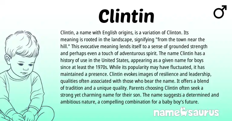 Infographic about Clintin name meaning, Clintin is a name from English origin(s).
