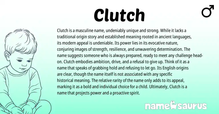 Infographic about Clutch name meaning, Clutch is a name from Other origin(s).