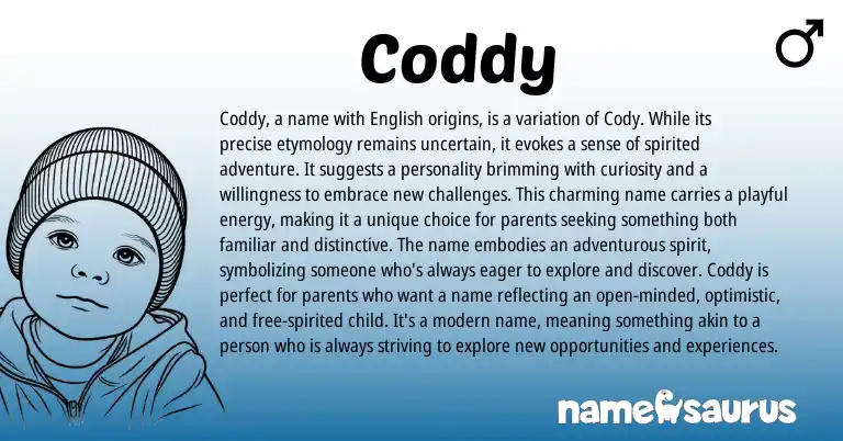 Infographic about Coddy name meaning, Coddy is a name from Other origin(s).