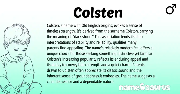 Infographic about Colsten name meaning, Colsten is a name from English origin(s).