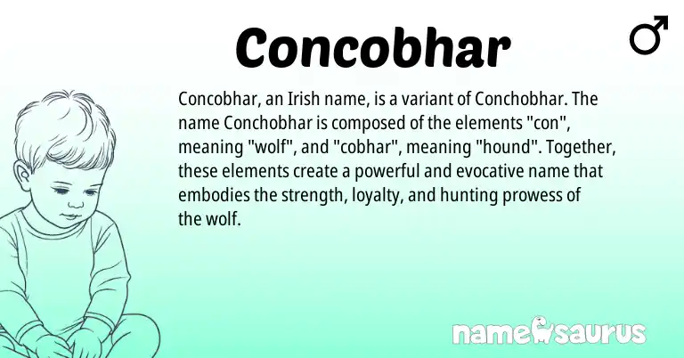 Infographic about Concobhar name meaning, Concobhar is a name from Irish origin(s).