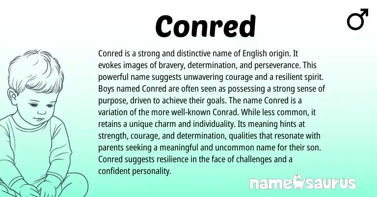 Infographic about Conred name meaning, Conred is a name from English origin(s).