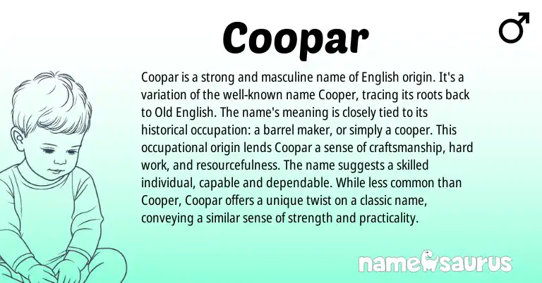 Infographic about Coopar name meaning, Coopar is a name from English origin(s).