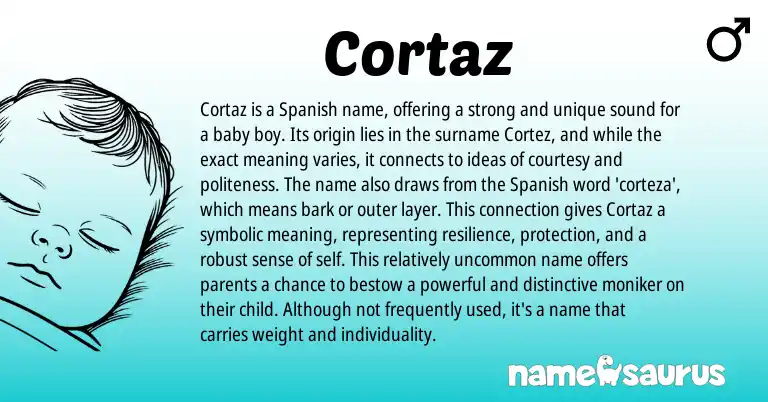 Infographic about Cortaz name meaning, Cortaz is a name from Spanish origin(s).