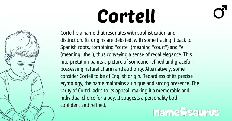 Infographic about Cortell name meaning, Cortell is a name from Spanish origin(s).