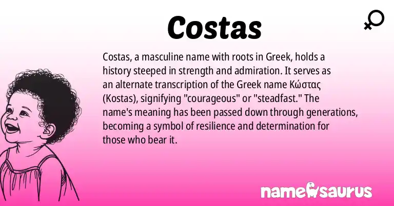 Infographic about Costas name meaning, Costas is a name from Greek origin(s).