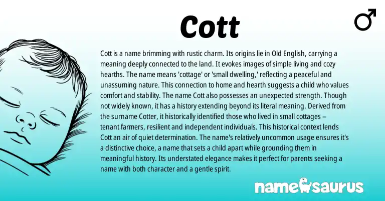 Infographic about Cott name meaning, Cott is a name from English origin(s).