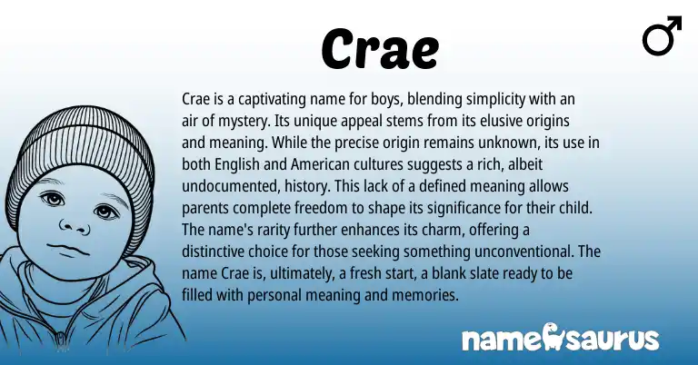 Infographic about Crae name meaning, Crae is a name from Other origin(s).