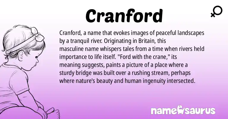 Infographic about Cranford name meaning, Cranford is a name from British origin(s).