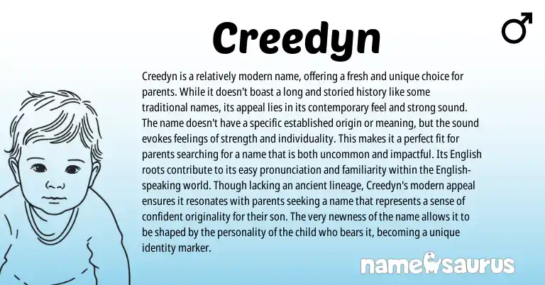 Infographic about Creedyn name meaning, Creedyn is a name from Other origin(s).