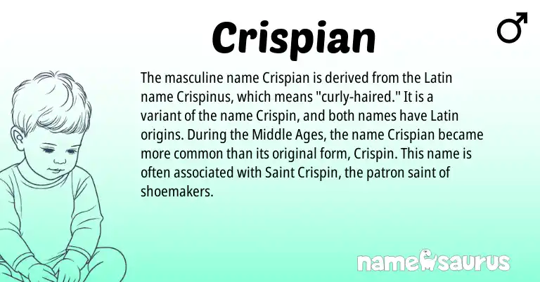 Infographic about Crispian name meaning, Crispian is a name from Latin origin(s).