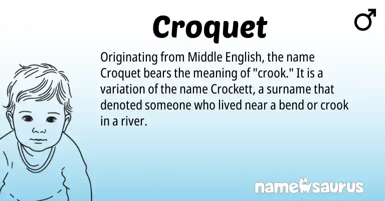 Infographic about Croquet name meaning, Croquet is a name from Middle English origin(s).