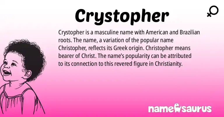 Infographic about Crystopher name meaning, Crystopher is a name from American, Brazilian origin(s).