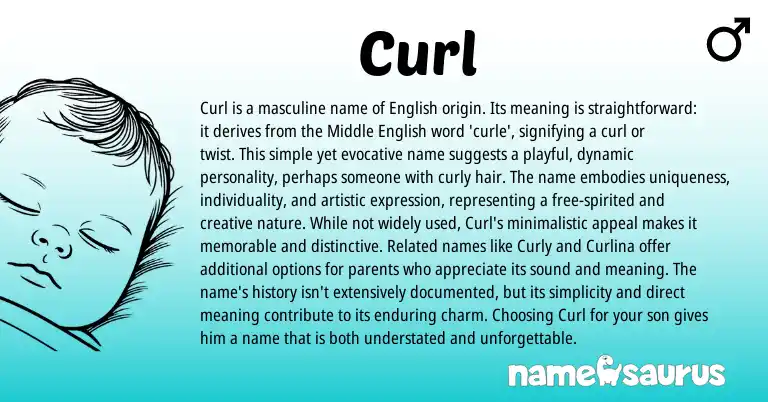 Infographic about Curl name meaning, Curl is a name from English origin(s).