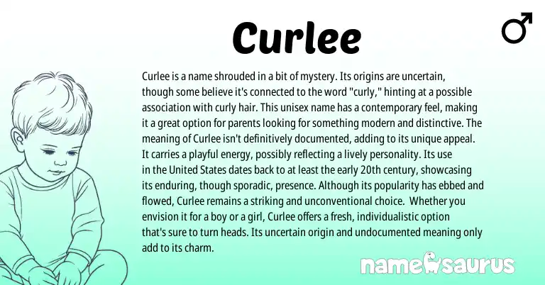 Infographic about Curlee name meaning, Curlee is a name from English origin(s).