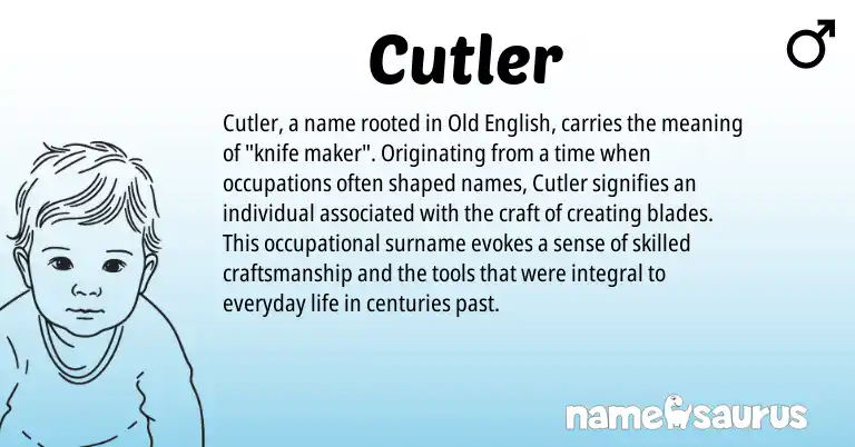 Infographic about Cutler name meaning, Cutler is a name from Old English origin(s).