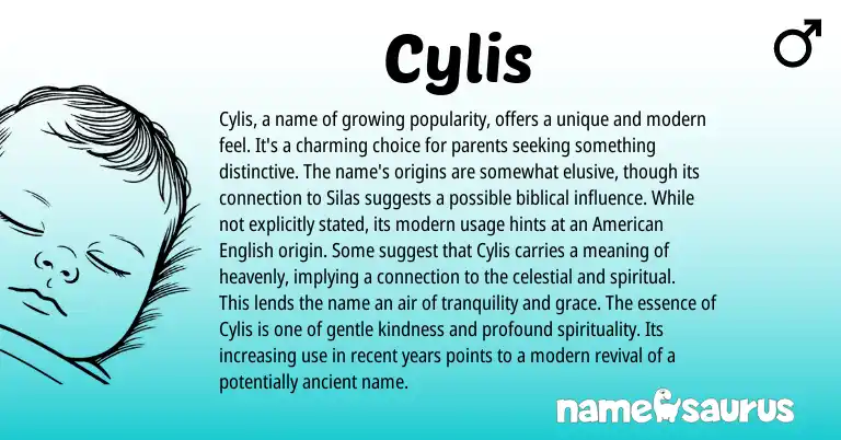 Infographic about Cylis name meaning, Cylis is a name from Latin origin(s).