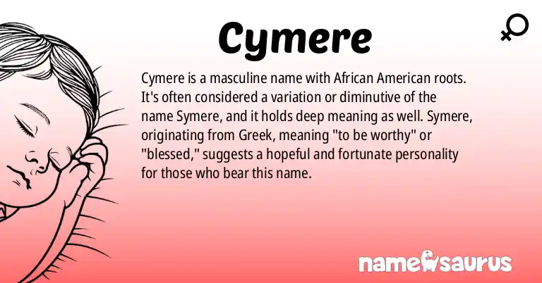 Infographic about Cymere name meaning, Cymere is a name from African American origin(s).
