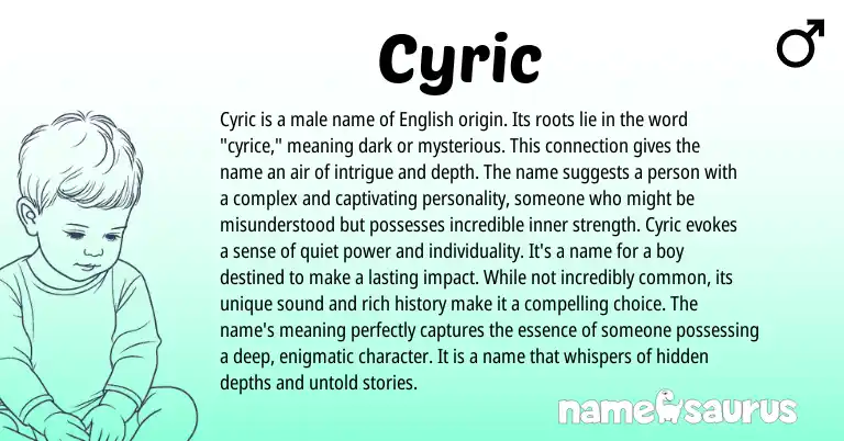 Infographic about Cyric name meaning, Cyric is a name from English origin(s).