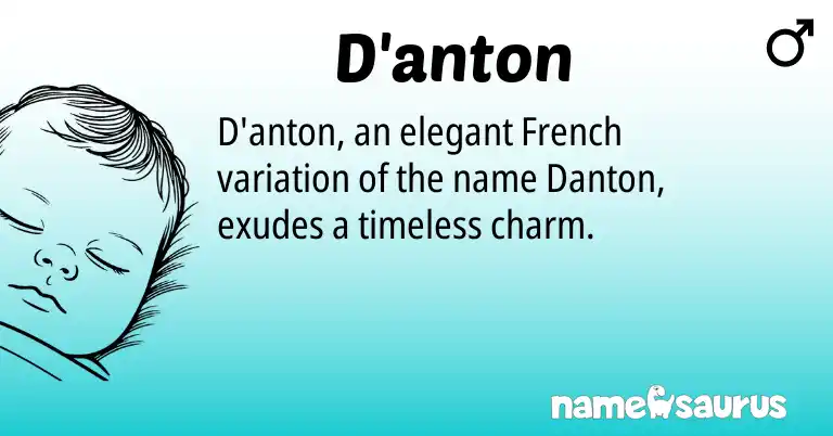 Infographic about D'anton name meaning, D'anton is a name from French origin(s).