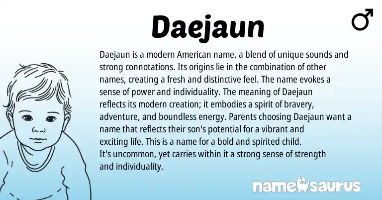 Infographic about Daejaun name meaning, Daejaun is a name from Other origin(s).